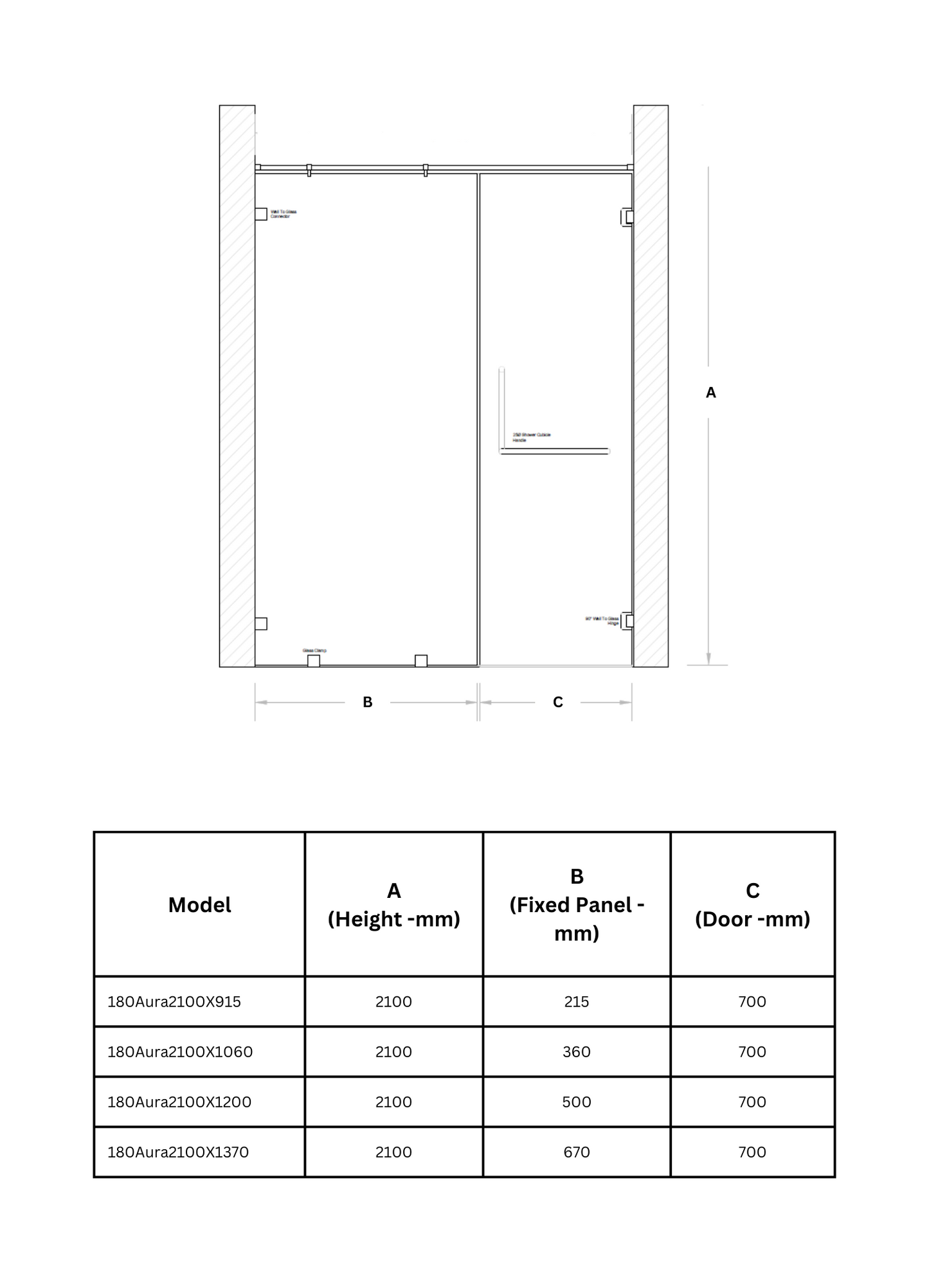 Noir 180 Frameless Shower Enclosure