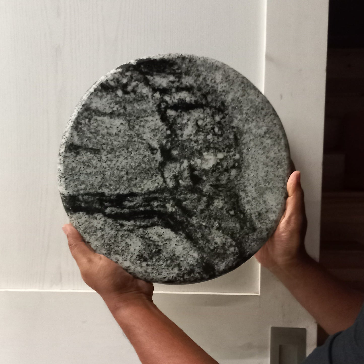 Granite Round Decorative Tray - Black