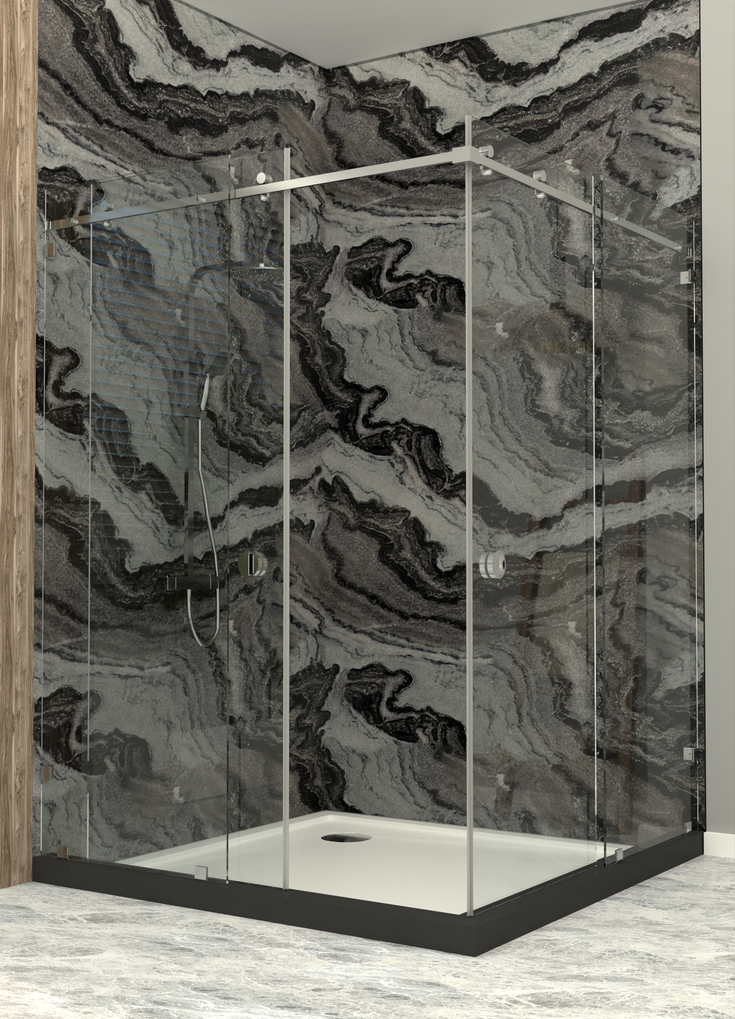 Aura Double Slide Frameless Shower Cubicle