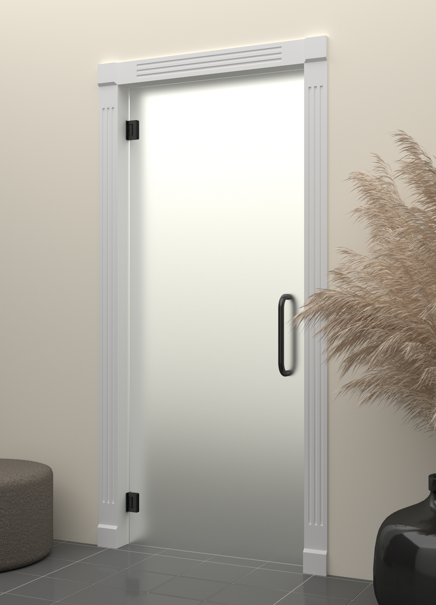 Noir Frameless Bathroom Door (Tempered Glass)
