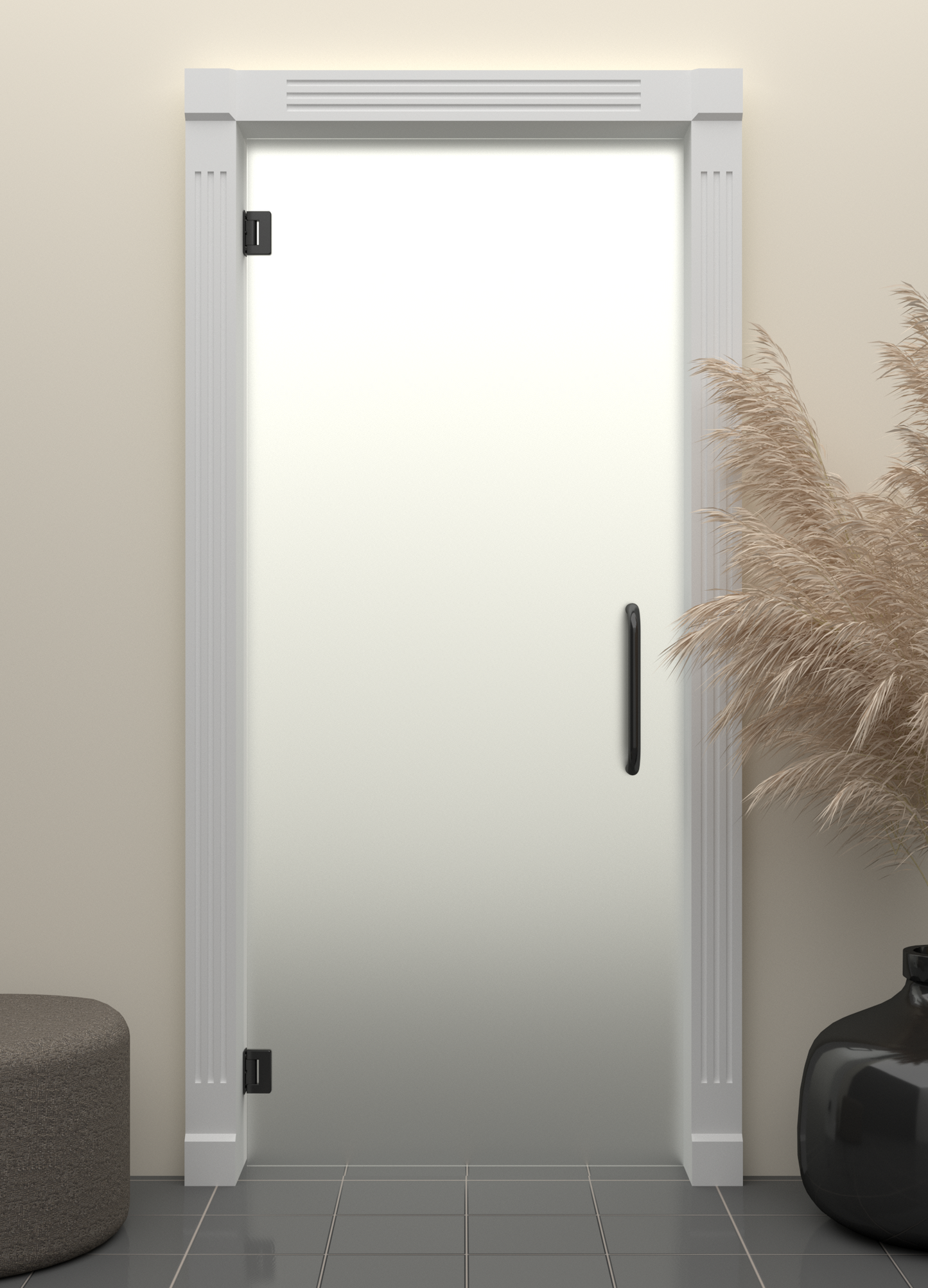 Noir Frameless Bathroom Door (Tempered Glass)