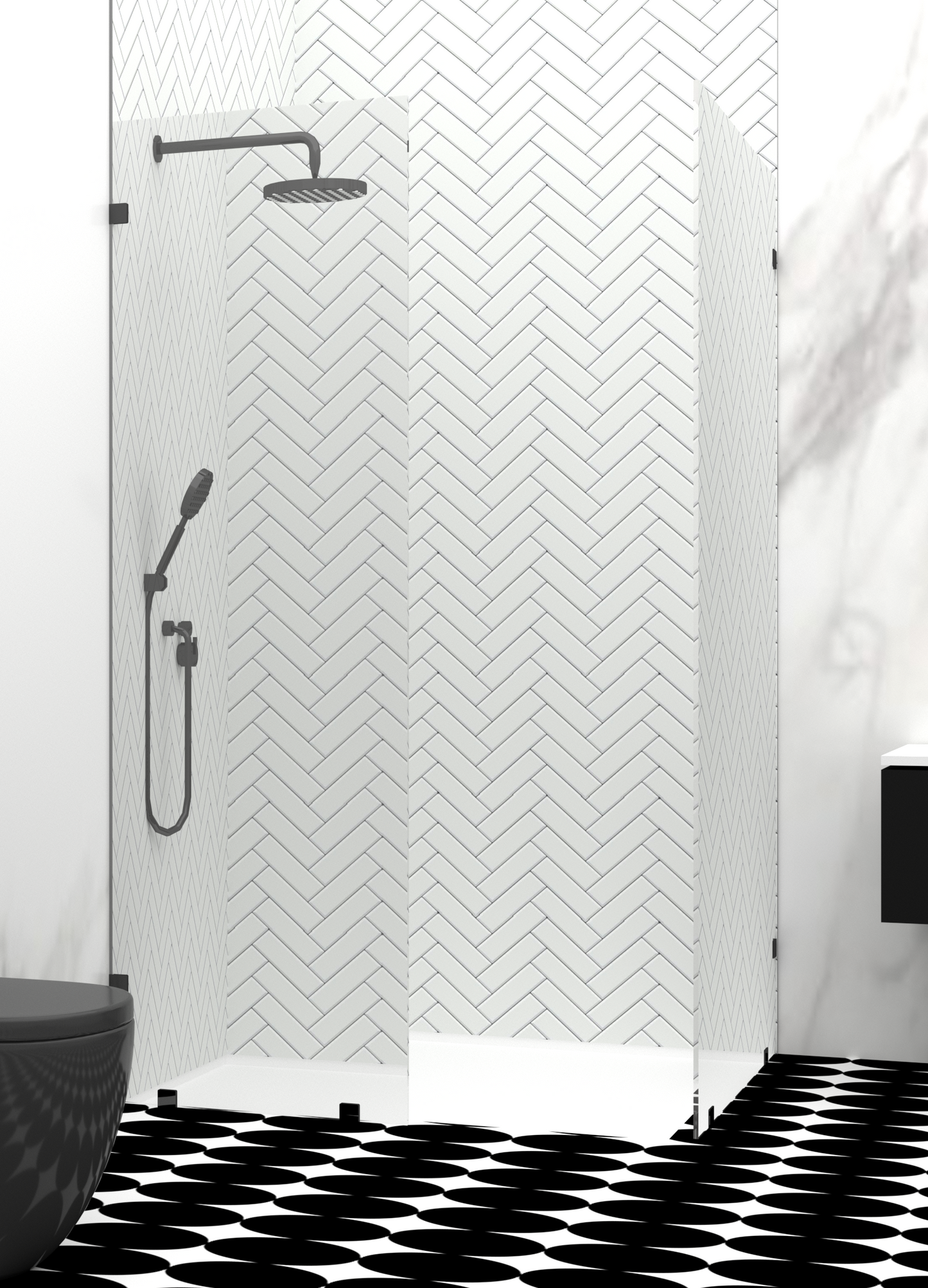 Noir Double Edge Shower Screen