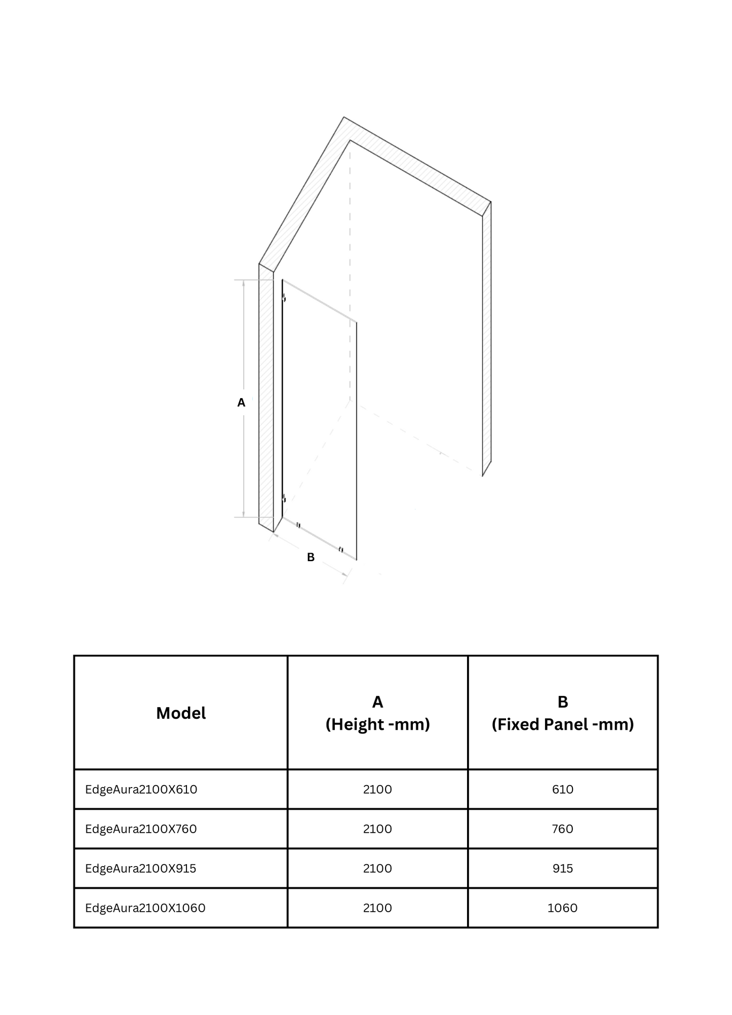 Aura Edge Shower Screen