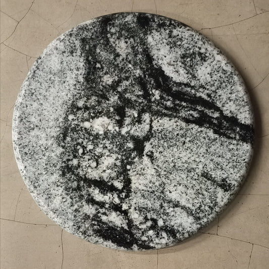 Granite Round Decorative Tray - Black
