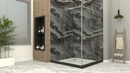 Aura Double Slide Frameless Shower Cubicle
