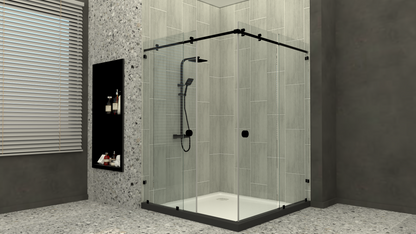 Noir Double Slide Frameless Shower Cubicle